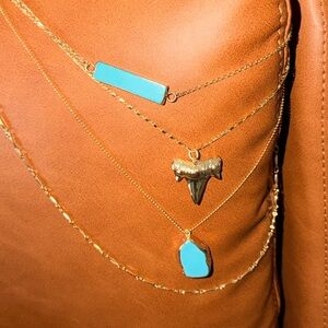 Gold and Turquoise Layered Necklace Set